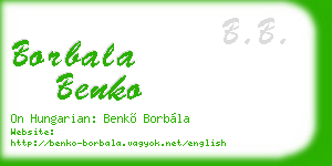 borbala benko business card